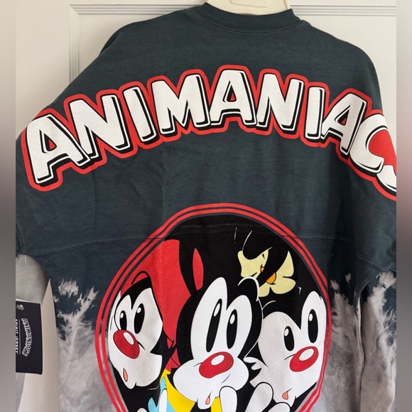 Animaniacs Spirit Jersey Unisex Size Small  Black & Gray Tie-Dye Long Sleeve - Picture 3 of 6